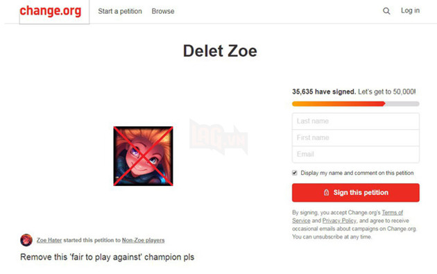 Khó đỡ: Youtuber và cộng đồng game thủ phương Tây mở chiến dịch kêu gọi 50.000 chữ ký để...xóa Zoe khỏi LMHT - Ảnh 2. Khó đỡ: Youtuber và cộng đồng game thủ phương Tây mở chiến dịch kêu gọi 50.000 chữ ký để...xóa Zoe khỏi LMHT - Ảnh 2.