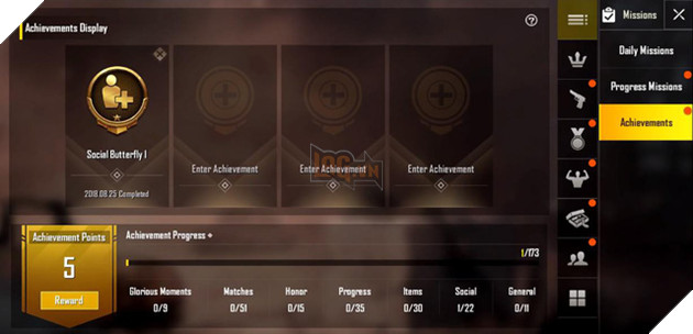 Hệ thống thành tựu của PUBG Mobile quốc tế bản 0.8 sẽ rất khó nhằn - Ảnh 1.