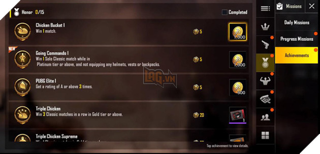 Hệ thống thành tựu của PUBG Mobile quốc tế bản 0.8 sẽ rất khó nhằn - Ảnh 3.