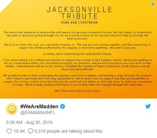 Đừng chửi EA là NPH chỉ biết hút máu nữa, họ vừa tặng mấy chục tỷ cho các nạn nhân vụ xả súng - Ảnh 1.