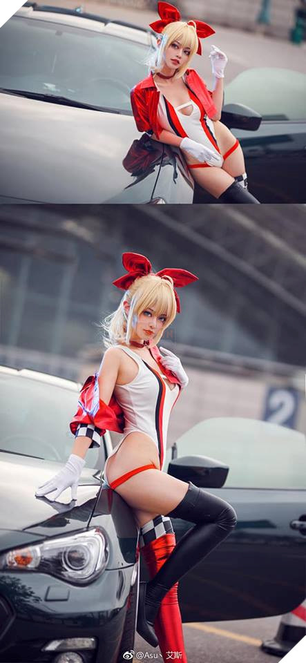 Nóng mặt với bộ ảnh Cosplay Saber phiên bản đua xe nóng cháy cả lốp 3