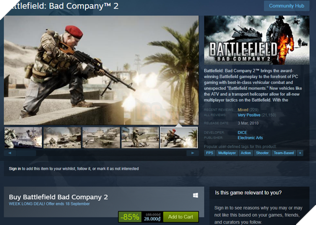 Siêu phẩm game bắn súng Battlefield Bad Company 2 đang giảm giá giật mình, chỉ còn 28.000đ - Ảnh 1.