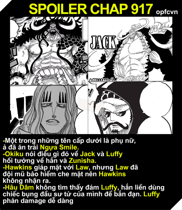 Spoiler One Piece 917: Nhân mã gợi cảm xuất hiện - Luffy một đấm hạ gục tướng quân mặt người bụng sư tử của Kaido - Ảnh 4.