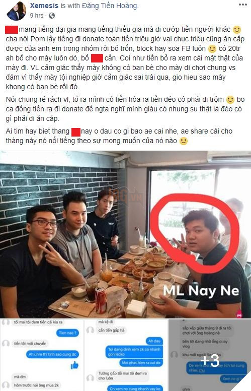 Drama Xemesis bốc phốt đại gia Mr.Pom donate tiền tấn rồi ôm tiền bỏ trốn 2