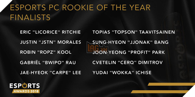 Danh sách đề cử nhóm 2 Esports Awards 2018 chính thức được công bố - Ảnh 14. Danh sách đề cử nhóm 2 Esports Awards 2018 chính thức được công bố - Ảnh 14.