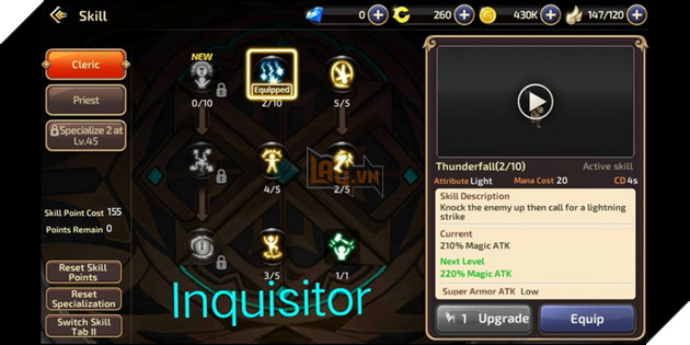 Dragon Nest Mobile: Hướng dẫn cách nâng điểm kĩ năng cho tất cả các class chi tiết nhất 45