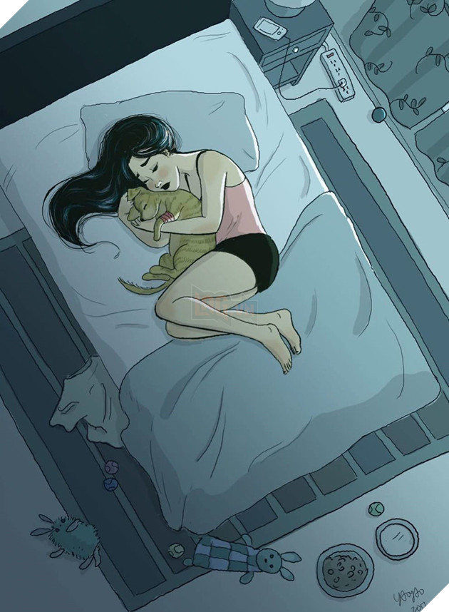 Bo tranh co cun con lam ban thi doc than cung chang sao hinh anh 2