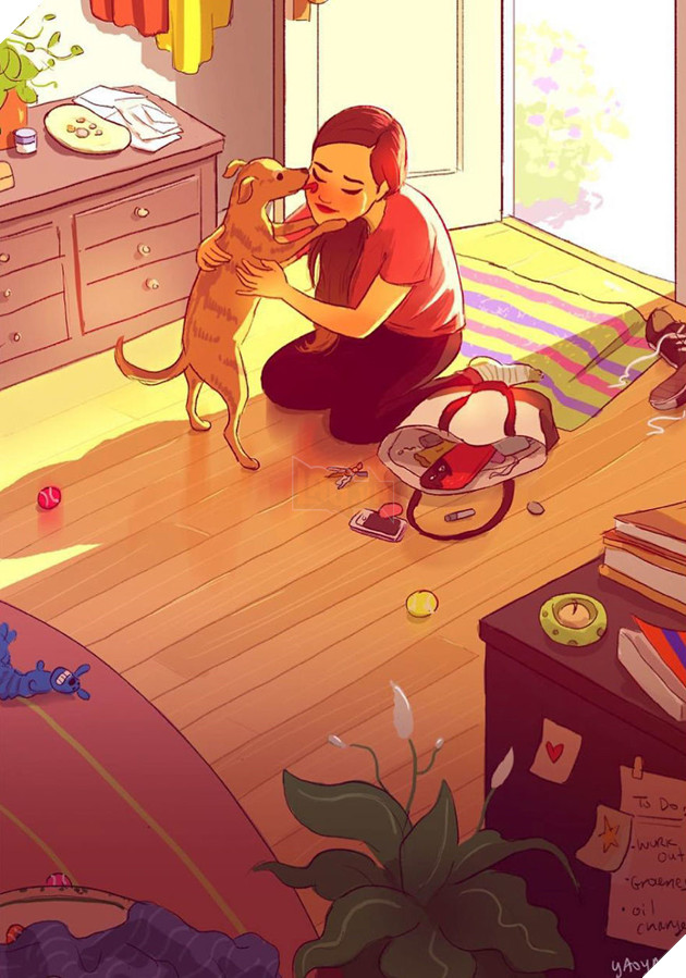 Bo tranh co cun con lam ban thi doc than cung chang sao hinh anh 15