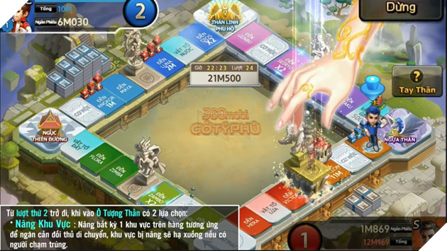 Cận cảnh bản đồ Tay Thần đặc sắc trong 360mobi Cờ Tỷ Phú 2