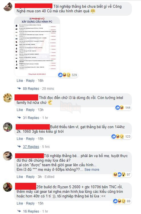 Phản ứng dữ dội của cộng đồng mạng trước dàn máy Core i3 GTX 1060 3GB trị giá 40 triệu 5