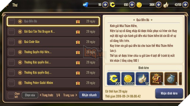 Dragon Nest Mobile đền bù khủng sau bảo trì, game thủ trở tay không kịp