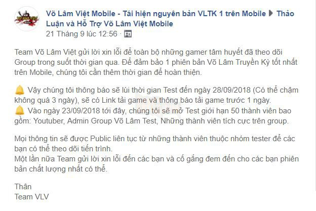 Võ Lâm Truyền Kỳ 1 Mobile: Đợt test với quy mô 1000 người bắt đầu từ 28/9? - Ảnh 3.