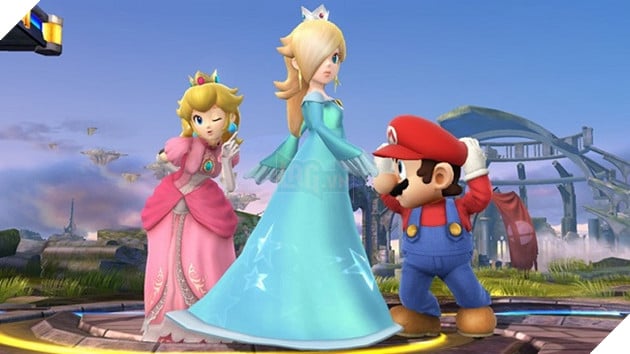 Tạo hình thường thấy của Rosalina với chiếc đầm dài màu xanh dương và vương miện