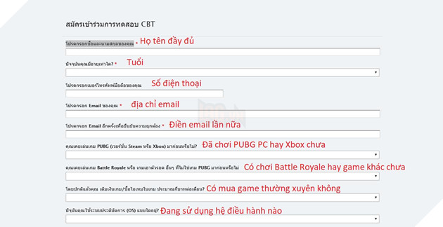 PUBG Project Thai: Huong dan dang ky test beta phien ban PUBG sieu nhe 3 PUBG Project Thai: Hướng dẫn đăng ký test beta phiên bản PUBG siêu nhẹ 3