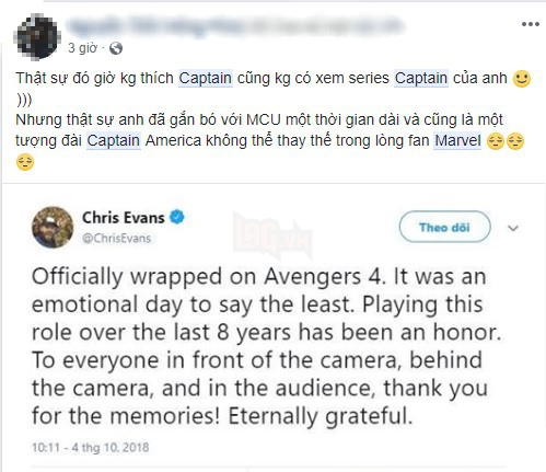 Cộng đồng mạng đồng loạt gửi lời tri ân khi nghe tin Chris Evans không đóng vai Captain America nữa - Ảnh 8. Cộng đồng mạng đồng loạt gửi lời tri ân khi nghe tin Chris Evans không đóng vai Captain America nữa - Ảnh 8.