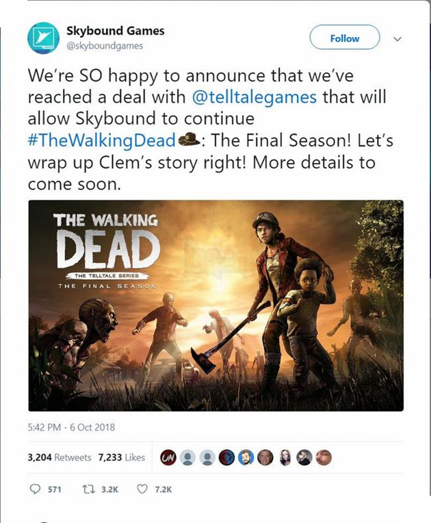 On gioi, The Walking Dead: Final Season da co hang tiep quan Ơn giời, The Walking Dead: Final Season đã có hãng tiếp quản