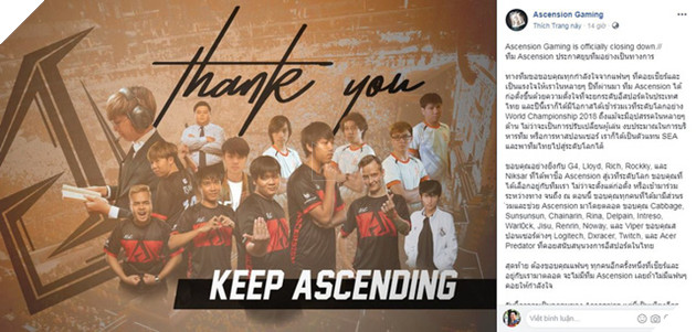 Ascension Gaming chính thức tuyên bố giải thể, tương lai của những G4, Lloyd rồi sẽ đi về đâu? - Ảnh 1. Ascension Gaming chính thức tuyên bố giải thể, tương lai của những G4, Lloyd rồi sẽ đi về đâu? - Ảnh 1.
