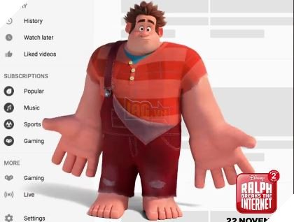 Anh chàng Wrect-It-Ralph của Disney bị bêu xấu trong đợt sập Youtube sáng nay