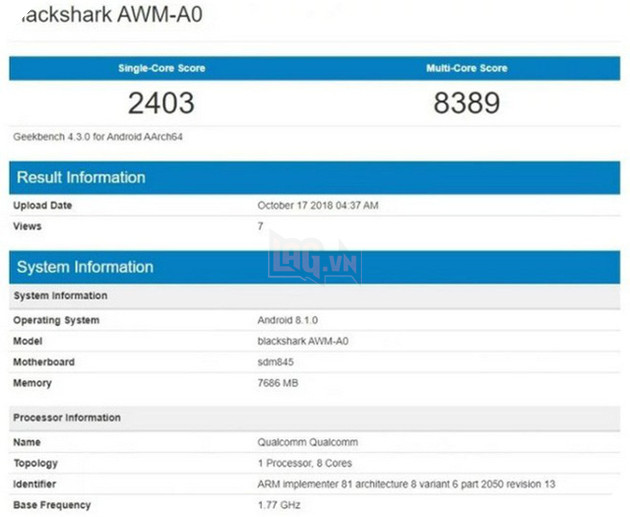 Điểm benchmark Xiaomi Black Shark 2 xác nhận máy dùng chip Snapdragon 845, RAM 8GB - Ảnh 2.
