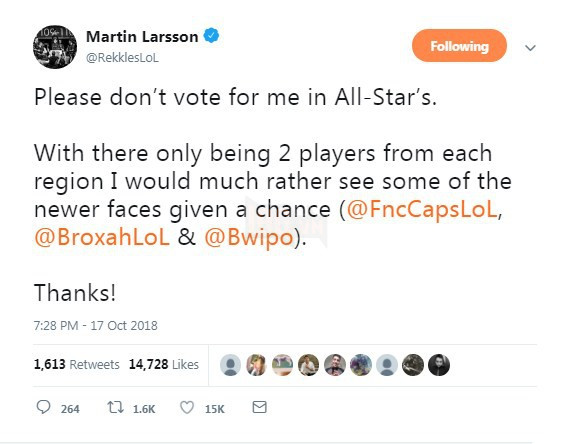 All-Star 2018 chỉ có 2 suất cho tuyển thủ chuyên nghiệp, Rekkles bất ngờ tuyên bố không muốn tham dự - Ảnh 1.