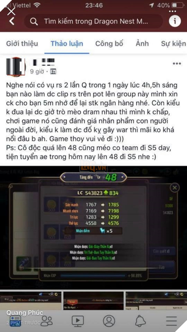 “Biến căng” Dragon Nest Mobile: Lỗi game và vụ drama kèo 5m của thành viên guil top 1 S1