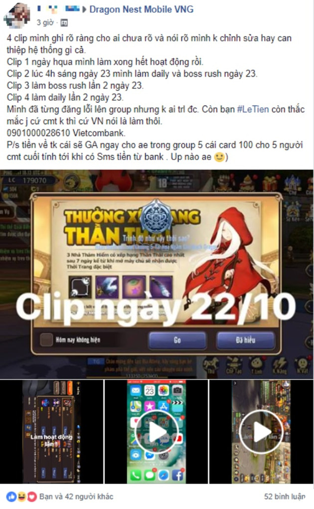 “Biến căng” Dragon Nest Mobile: Lỗi game và vụ drama kèo 5m của thành viên guil top 1 S1