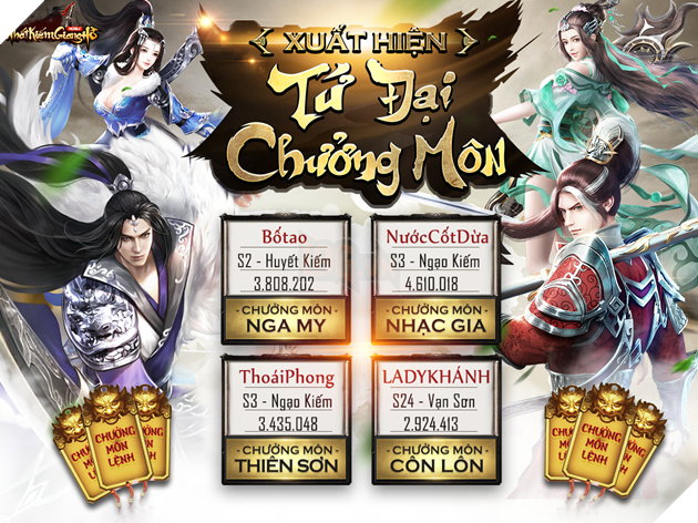 Nhất Kiếm Giang Hồ gửi tặng nhân sĩ toàn thiên hạ giftcode mừng Tân Võ Lâm Minh Chủ 5