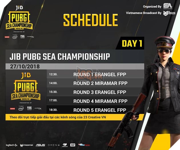 JIB PUBG SEA Championship 2018: Lịch thi đấu và kết quả thi đấu ngày 27/10/2018 2