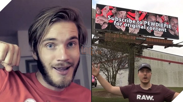 Mr.Beast bung tiền tỉ mua quảng cáo để giúp Pewdiepie đấu sub với T-Series