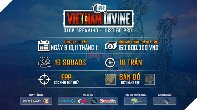 PUBG Vietnam Devine - Giải đấu với sự góp mặt của các đại gia cùng tổng giải thưởng trị giá 150 triệu đồng