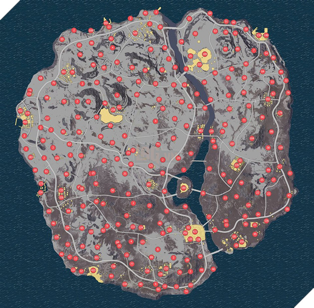 Hé lộ các điểm spawn đồ trong snow map sắp ra mắt của PUBG