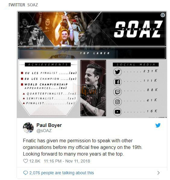 LMHT: QTV của Châu Âu rời Fnatic, tìm bến đỗ mới cho mùa giải 2019? - Ảnh 1.