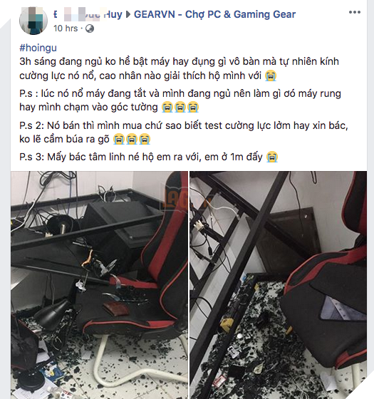 Bàn gaming tự dưng nổ kính khiến toàn bộ dàn PC ngã sấp mặt - Ảnh 2.