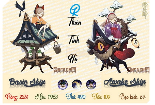 Am Duong Su: Huong dan Thien Tinh Ha - R voi 5 loai buff dang so trong PvP 2 chỉ số thức thần thiên tỉnh hạ R âm dương sư