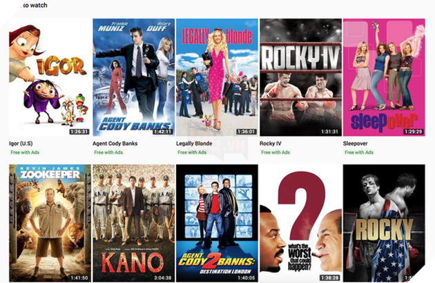 YouTube cho phÃ©p xem nhiá»u phim bom táº¥n Hollywood hoÃ n toÃ n miá»n phÃ­, nhÆ°ng cháº·n IP Viá»t Nam - áº¢nh 1.