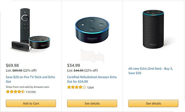 Danh mục Amazon Daily Deals có nhiều SP giảm giá