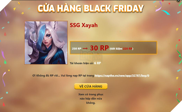 Liên Minh Huyền Thoại hưởng ứng sự kiện Black Friday: Cho phép mua Skin khủng chỉ với 30 RP 3