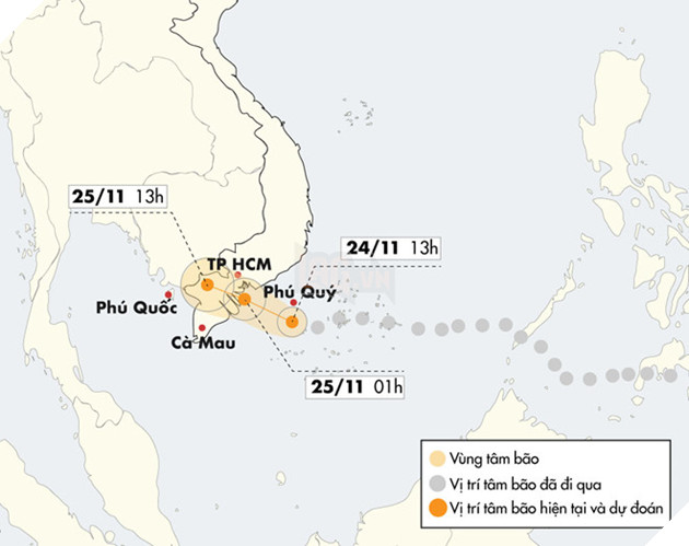 Bao so 9 lech nam, canh bao dac biet dong va loc xoay hinh anh 1