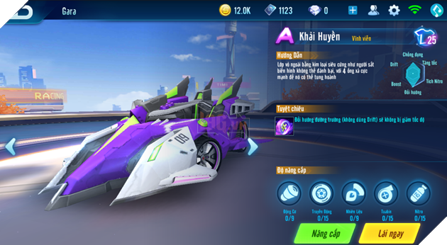 HƯỚNG DẪN CÁCH NÂNG CẤP XE TRONG ZINGSPEED MOBILE 3