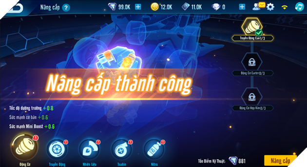 HƯỚNG DẪN CÁCH NÂNG CẤP XE TRONG ZINGSPEED MOBILE 5