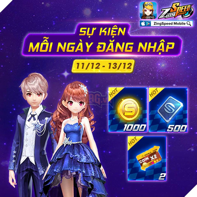 Zingspeed Mobile - đăng nhập mỗi ngày nhận ngay Giftcode giá trị