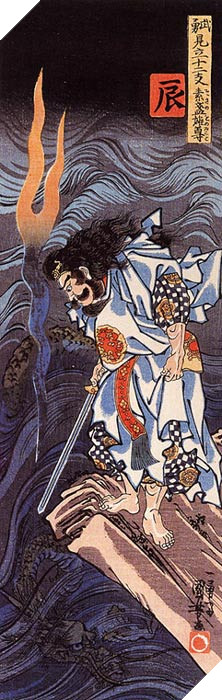 Am Duong Su - Orochi trong truyen thuyet Nhat Ban la quai vat kinh hai nhu the nao ? 13 Thần Susanoo giết con rắn Yamata no Orochi. Tranh của Utagawa Kuniyoshi. (Ảnh: Wikipedia)