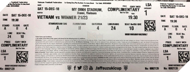 Vé trận chung kết VN- Malaysia bị in lỗi - Ảnh 1.