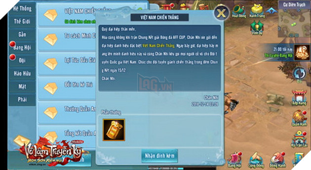 VLTK Mobile tặng nóng danh hiệu chúc mừng đội tuyển Việt Nam chiến thắng 2