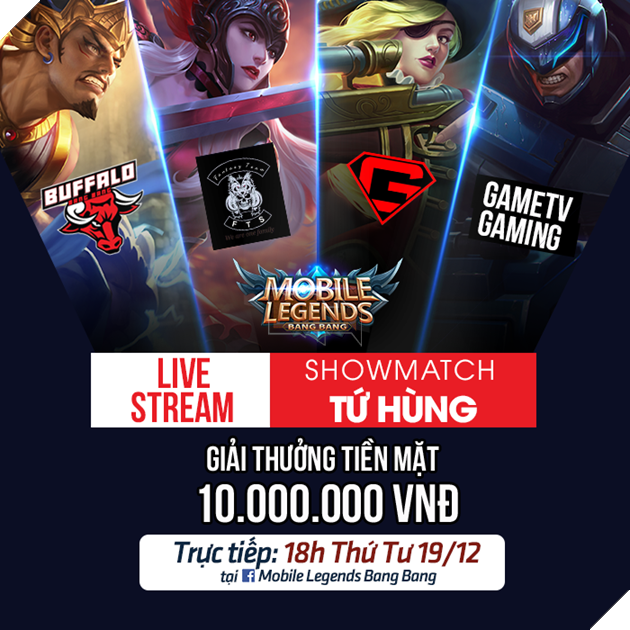 Fantasy Main nhận nóng 10 triệu đồng tiền thưởng giải Showmatch Tứ Hùng Mobile Legends: Bang Bang VNG