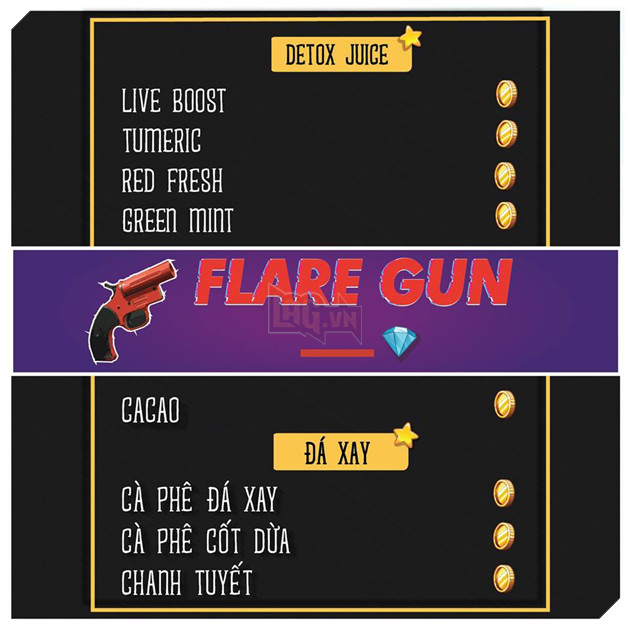 Lộ bàng menu đậm chất PUBG của Cà Phê Games - đứa con tinh thần của Hoàng ViruSs