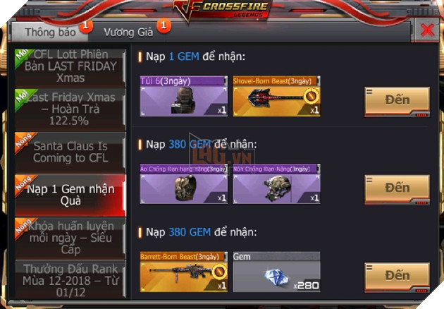 CrossFire Legends: Don chao su tro lai cua game thu cu cung vo van GEM va su kien nap 1 duoc 2 8 CrossFire Legends: Đón chào sự trở lại của game thủ cũ cùng vô vàn GEM và sự kiện nạp 1 được 2 8