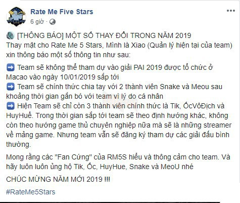 Không được đi thi đấu quốc tế, Snake và Mèo Ú nói lời chia tay RM5S, có khả năng gia nhập Refund Gaming - Ảnh 2. Không được đi thi đấu quốc tế, Snake và Mèo Ú nói lời chia tay RM5S, có khả năng gia nhập Refund Gaming - Ảnh 2.