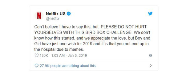 Netflix cảnh báo người xem tuyệt đối không được làm Bird Box Challenge nếu không muốn gặp họa ! 2