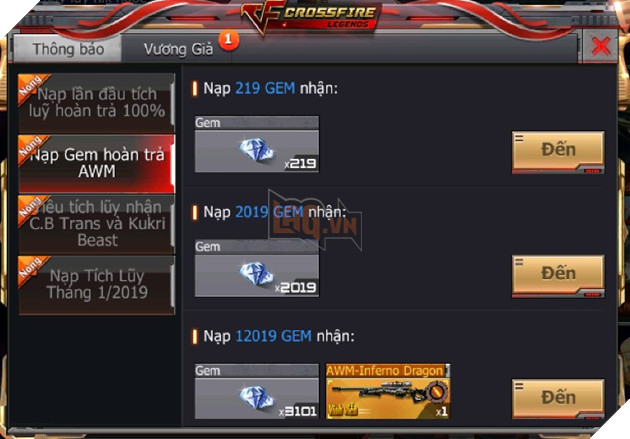 CrossFire Legends: Duy nhất trong hôm nay, nạp nhân đôi nhận ngay vũ khí VIP AWM-Inferno Dragon